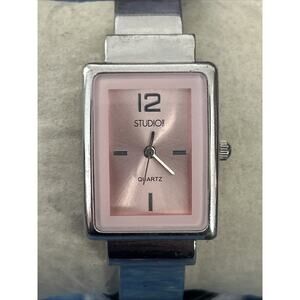 Studio Time Silver Tone Pink Dial Women’s Quartz Watch